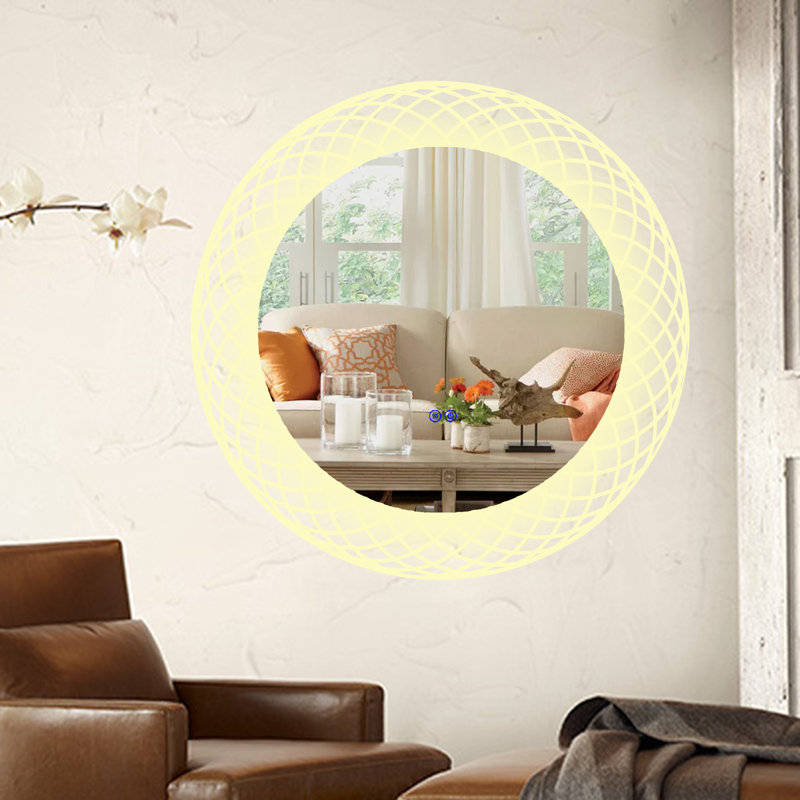 CHLOE Lighting LUMINOSITÉ Miroir rond à écran tactile DEL 3 températures de couleur 3000K-6000K 30 "de large