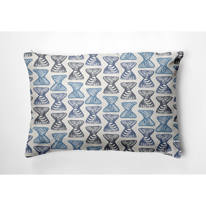 Geometric Reversible Throw Pillow, Blue