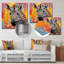 Zèbre géométrique zébré Abstraction II - animaux, art mural en métal-2139586717