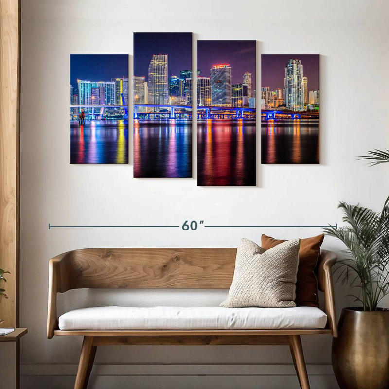 Couleurs Sirci Miami la nuit, H 32 po x l 52 po