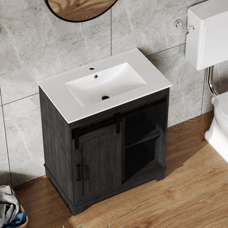 Lavabo encastré en céramique blanc 24 po pour meuble-lavabo 24 po, aspect contemporain, dimensions de 23,6 po x 18,1 po, procédé de fabrication de qualité contrôlée, dimensions, fabrication de qualité
