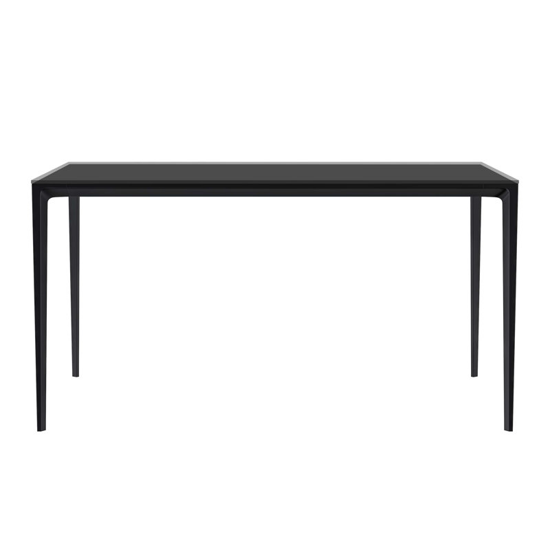 Table de salle à manger en pierre frittée Modern, Transparent, 28.7"H x 70.87"W x 35.43"L