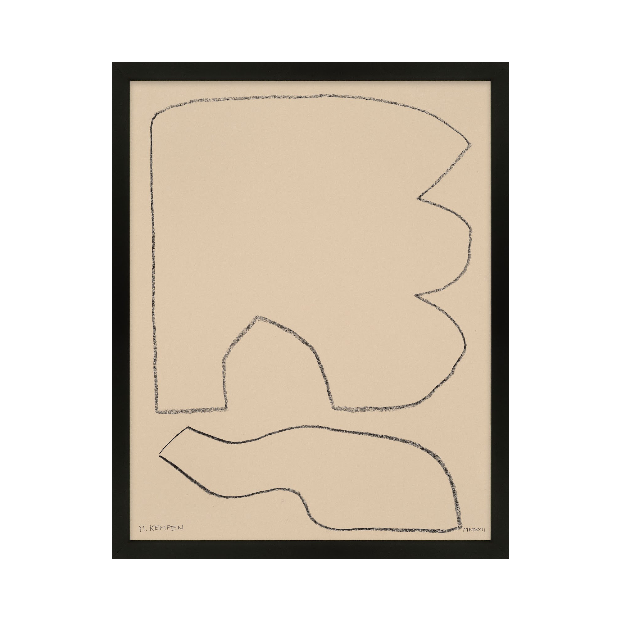 Outlines 3 by Michael Kempen, 20" W x 25" H, Black Framed