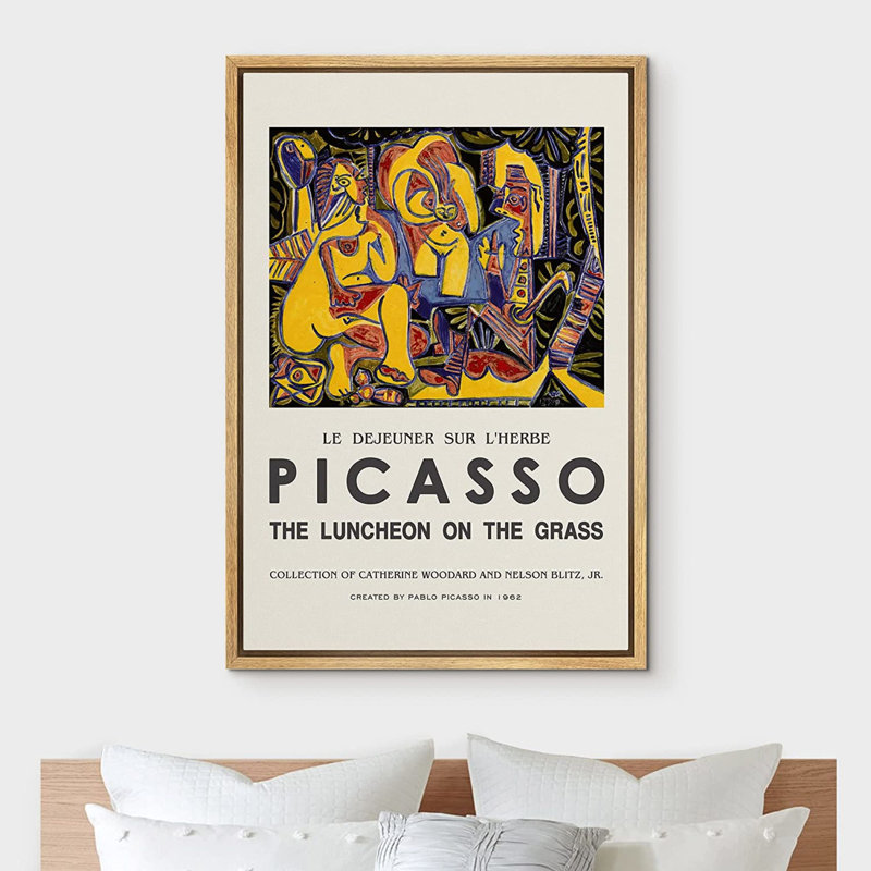 Art classique, impression sur toile, désert, art mural, déjeuner sur l'herbe par Pablo Picasso, H 24 po x l 16 po, Naturel