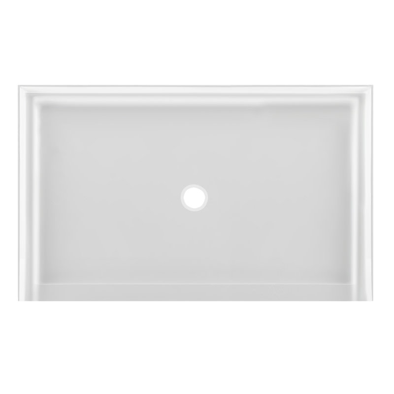 Base de douche en acrylique Uni-Green l 62 po x P 36 po x H 7 po facile à installer, blanc, 3 murs UGSB6236C