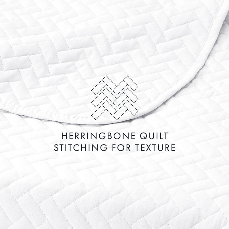 King White Quilted Microfiber Coverlet Set