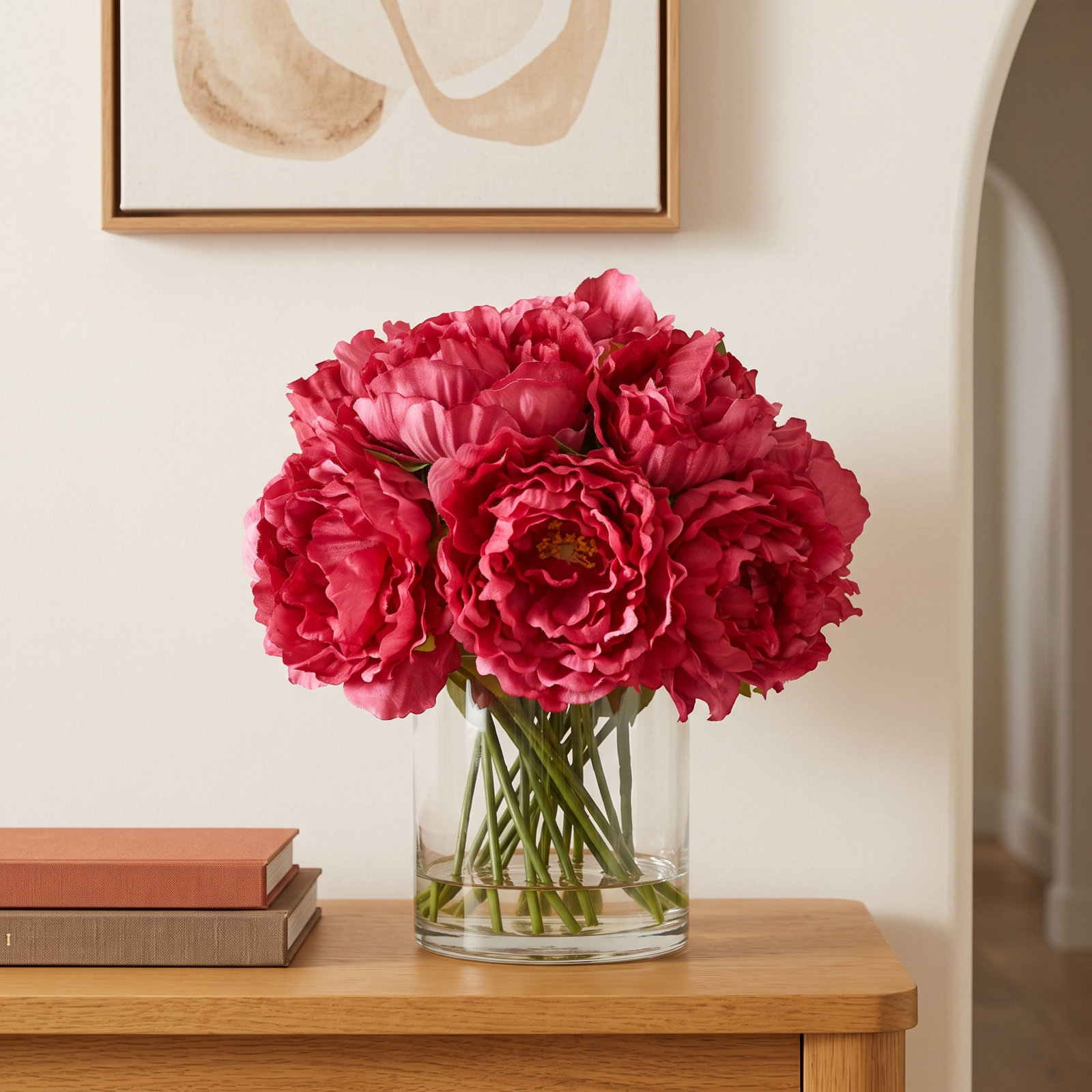 Merlyn Peony Floral Arrangement, Magenta