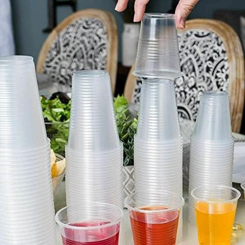 Disposable 9 Oz Plastic Translucent Cups 