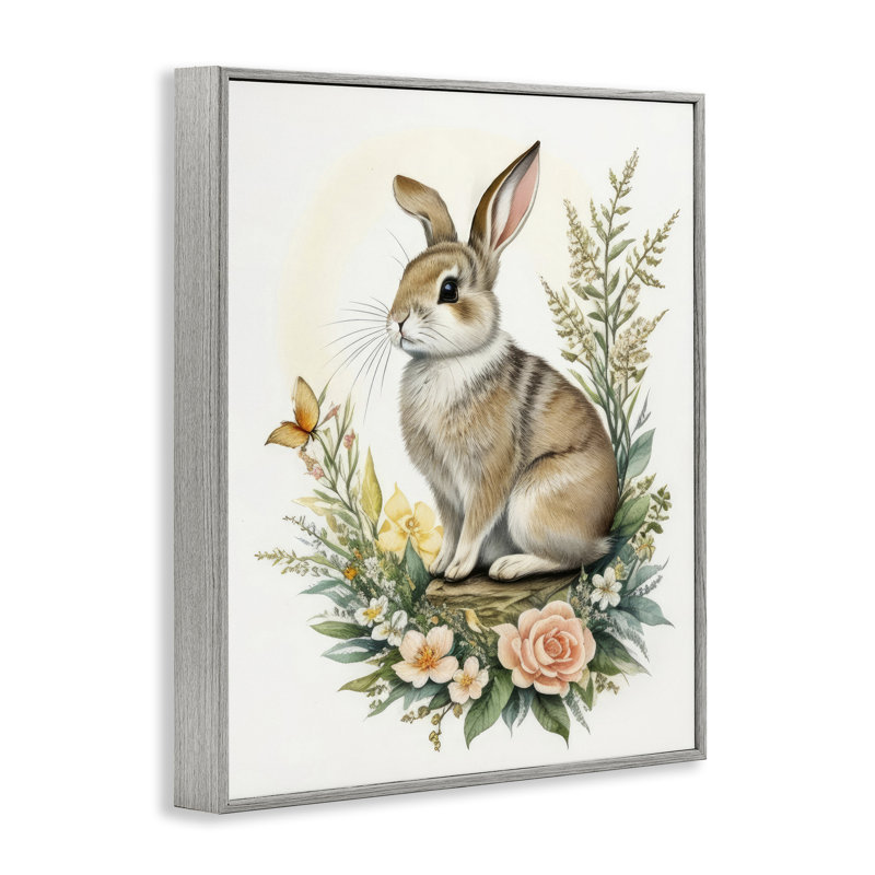 Lapin parmi des fleurs, estampe numérique par Denise Dundon, Estampe numérique Farmhouse, H 20 po x l 16 po