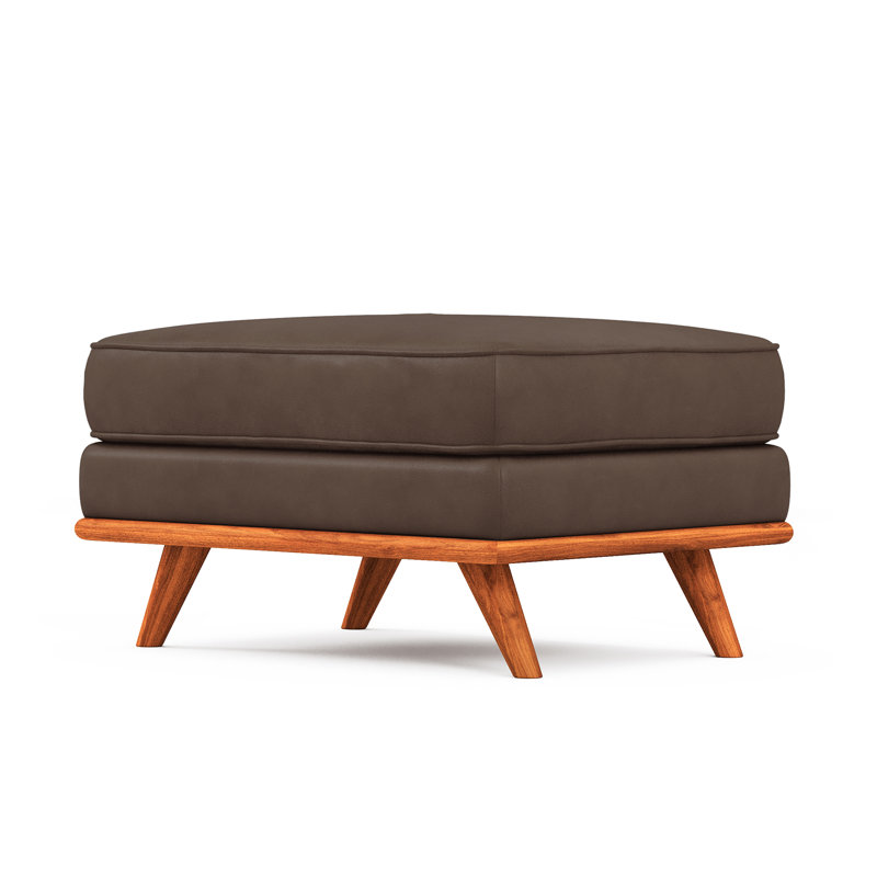 Shanteka 31" Leather Ottoman, Chocolat