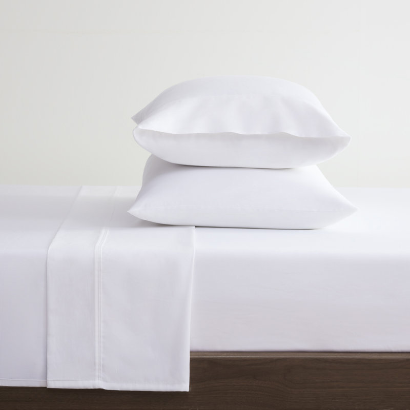 Martex Restore Solid - Soft, Breathable, Cotton Blend, Temperature Regulating, Queen Sheet Set with 2 Pillowcases, White