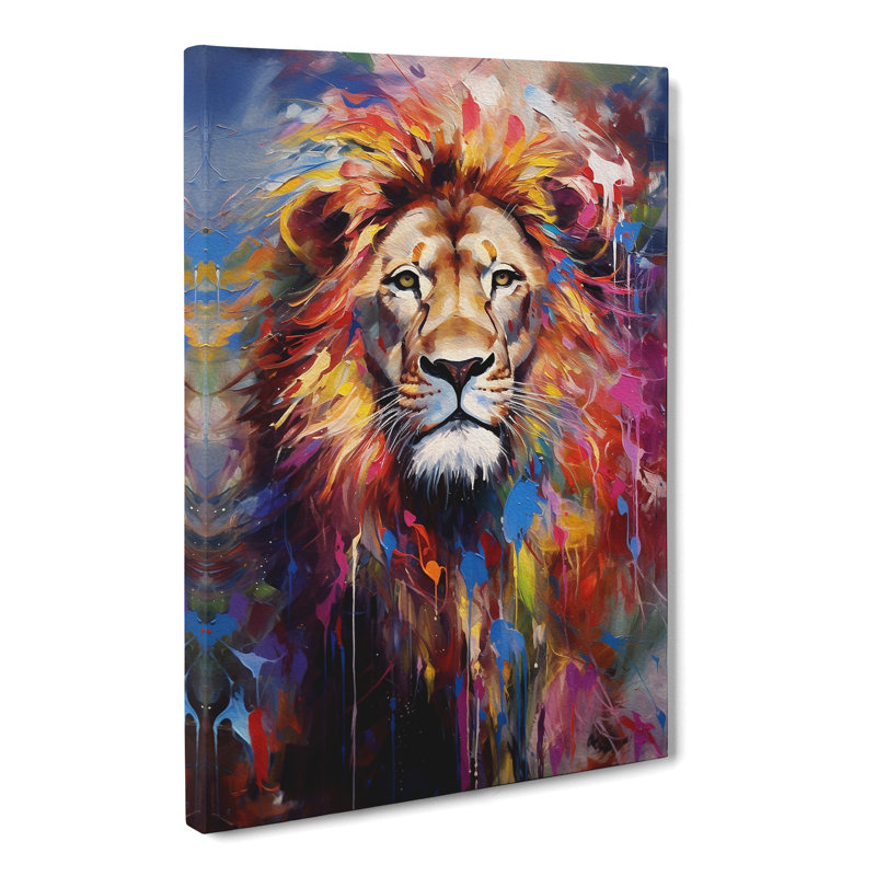 Lion Impressionism Art No.2 - Wrapped Canvas, 60cm H x 40cm W x 3cm D