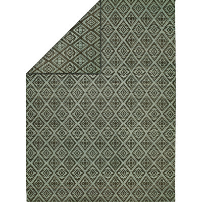 Wool Geometric Area Rug in Blue