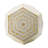 18x18x21" Hexagonal Capes Capiz Stool, Cream/Yellow