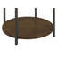 Table d'appoint 20 pouces, plateau rond en marbre, 1 tablette, brun, finition bronze industriel