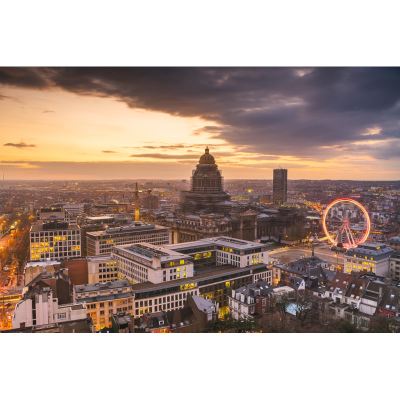 Brussels, Belgium Cityscape by Sean Pavone - Wrapped Canvas Print, 30cm H x 46cm W