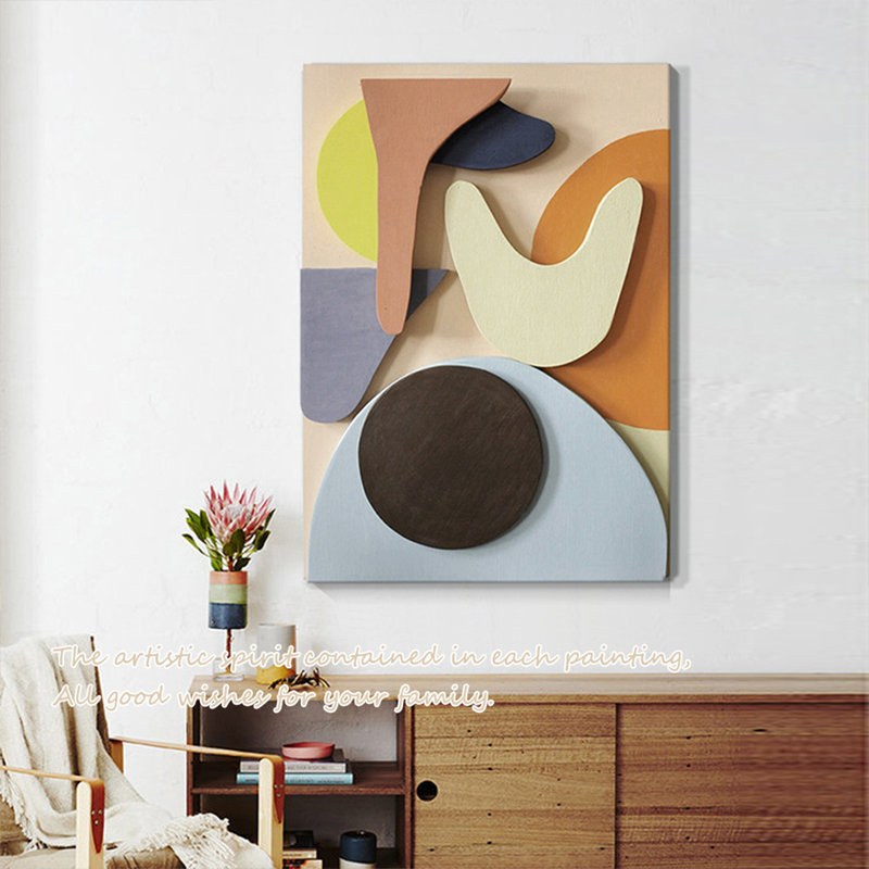 Art mural Mid-Century moderne en toile pour salon, H 39,37 po x l 27,56 po