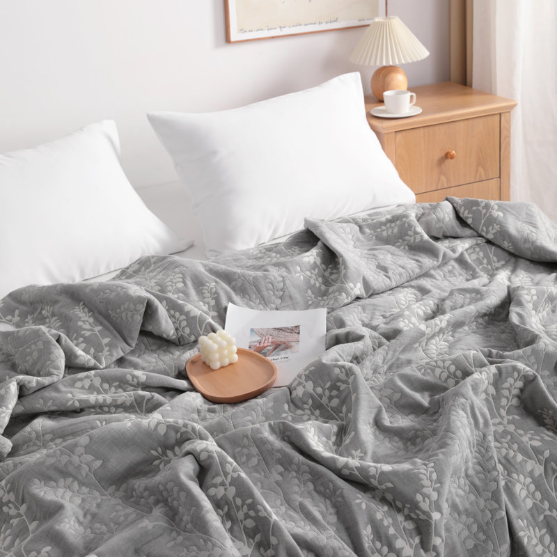  Couverture en mousseline de coton naturel, l 68 po x L 92 po