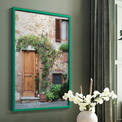 Reproduction encadrée d'entrée en bois massif Pienza