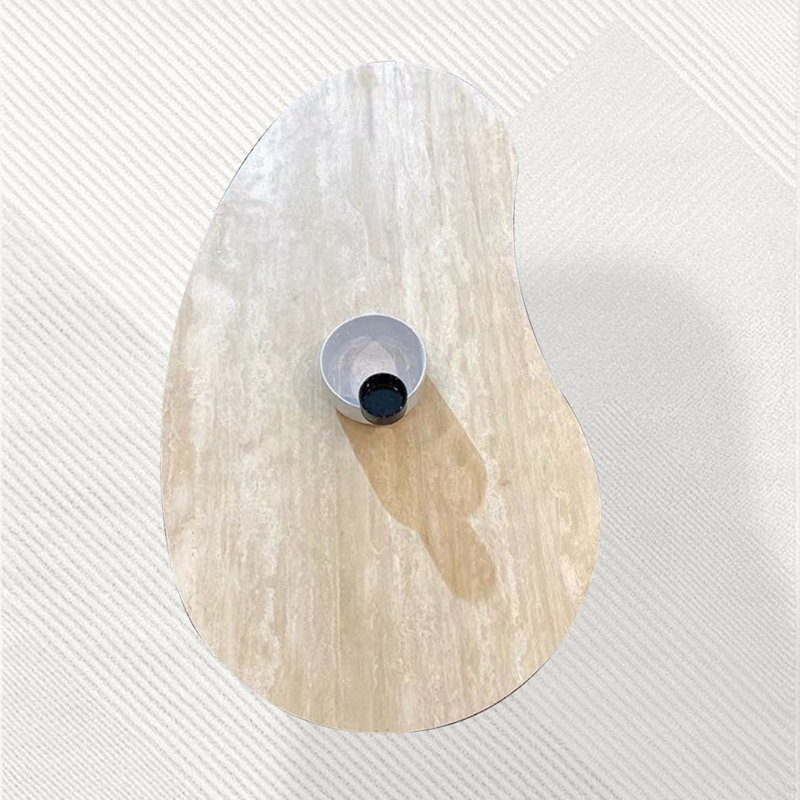 Table basse moderne en bois massif de forme naturelle et de forme irrégulière, H 13,39 po x L 46,85 po x l 31,1 po