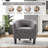 25.2" W Vintage Soft Teddy Upholstered Barrel Accent Chair-124928664