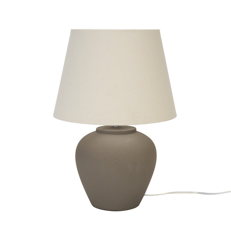 Leisha Ceramic Table Lamp, Beige, Brown