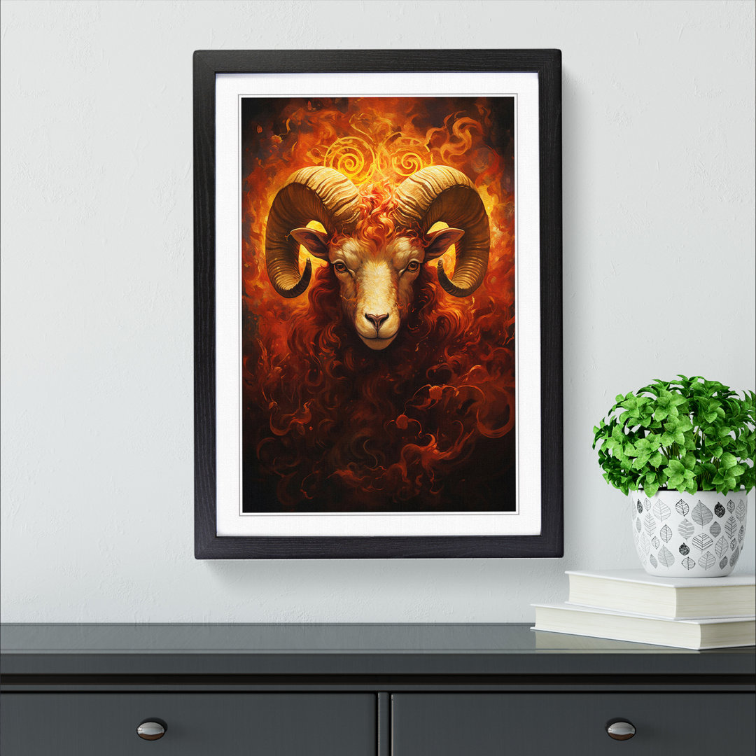 Aries Zodiac Symbolism Art - Framed Print