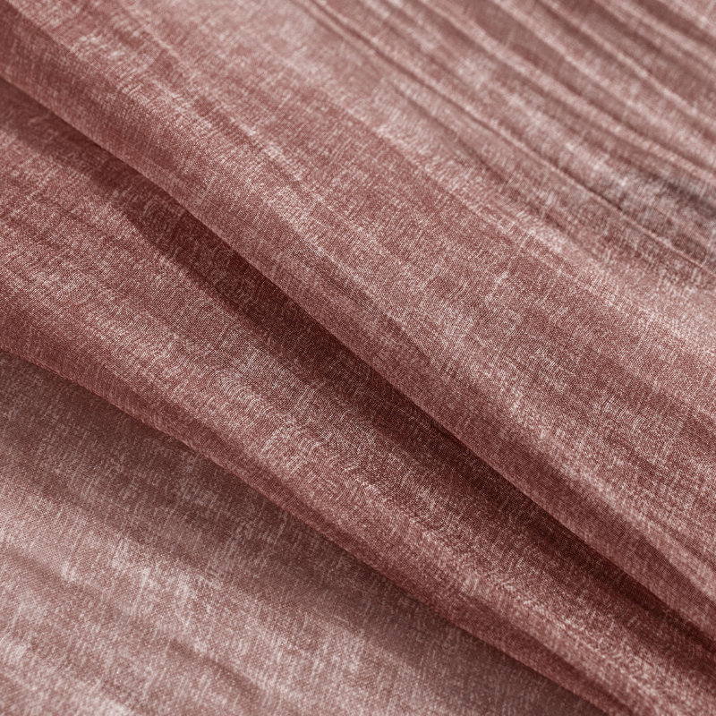 Crinkle Rod Pocket Sheer Curtain Pair, 50" W x 84" L, Dusty Rose