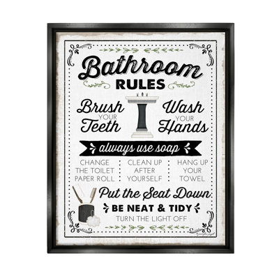 «Bathroom Rules Vintage List» par Jennifer Pugh, impression