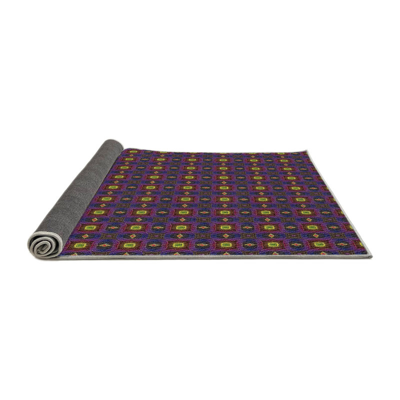Tapis décoratif mauve géométrique, Rond 3 pi