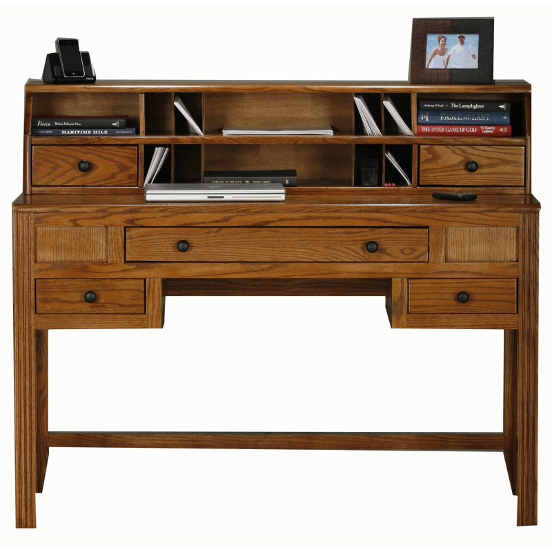 Tobiah Solid Wood Writing Desk, Persimmon Oak