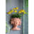 8X4x9" Head Bust Cement Planter, Brown - Decorate Outdoor Garden Area For Decoration-2060422151