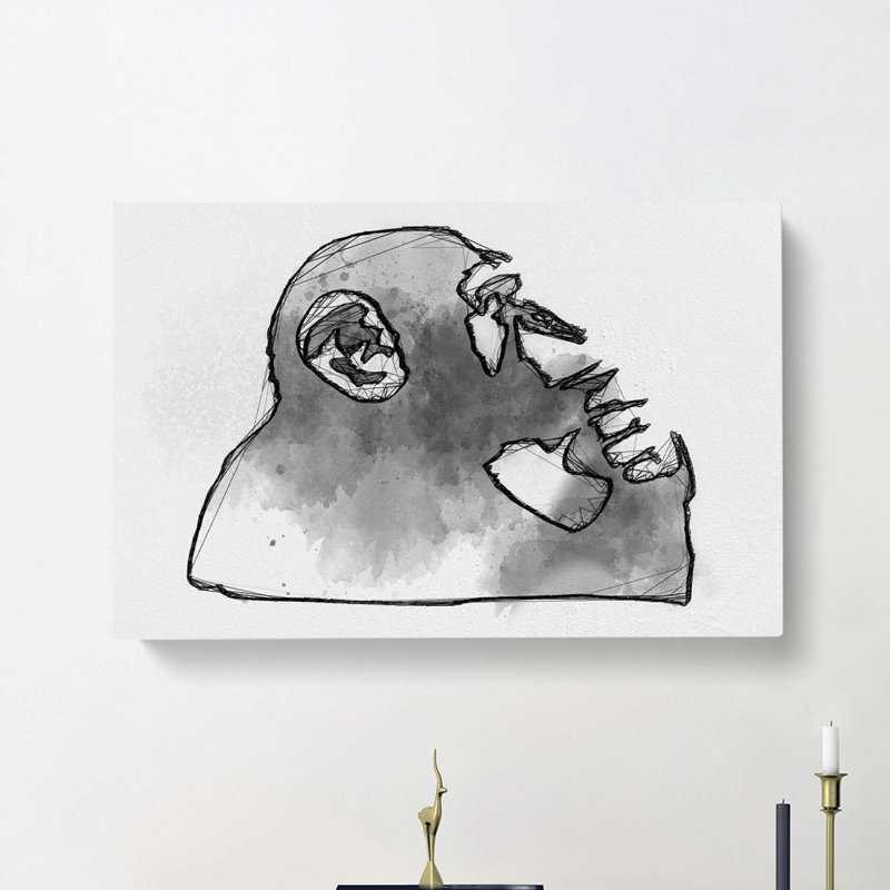 Thinker Monkey by Banksy - Wrapped Canvas Painting, 50cm H x 76cm W x 3cm D