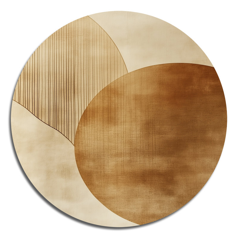Abstrait abstrait arc-en-ciel neutre - art mural beige, H 36 po x l 36 po