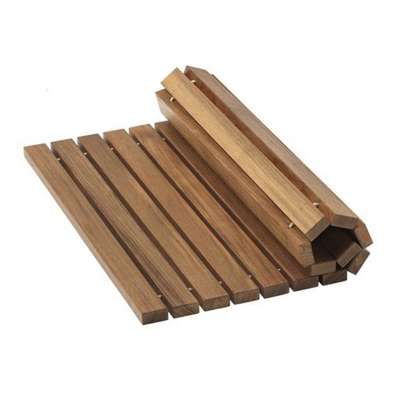 Roll up Genuine Teak Bath Mat