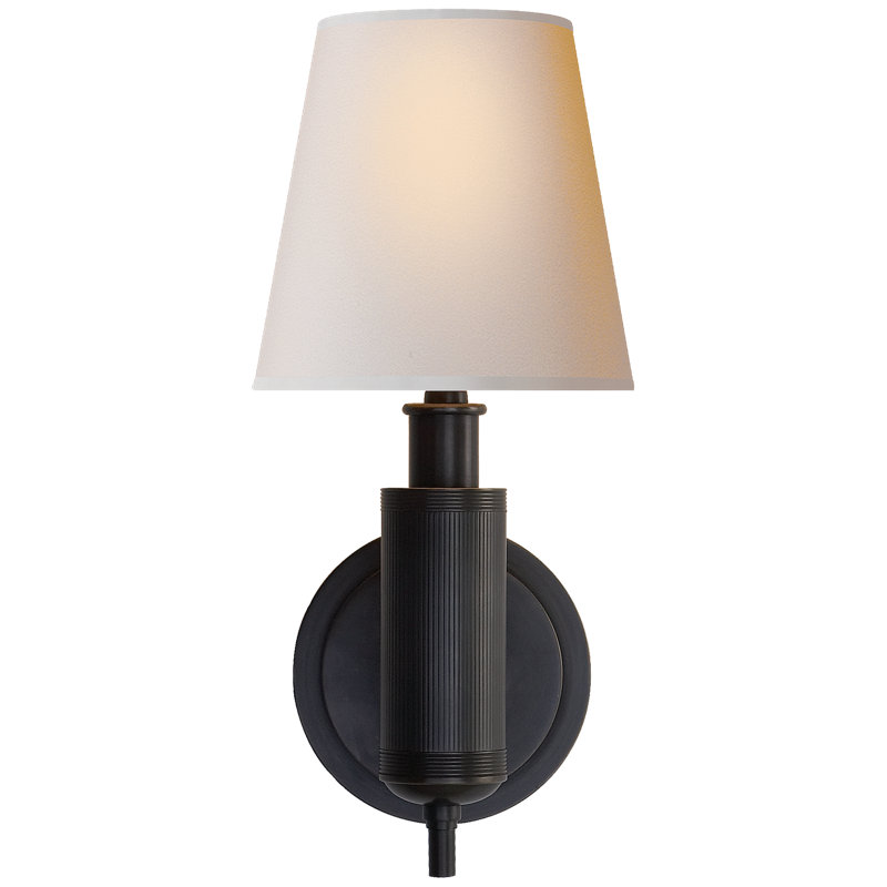 Thomas O'Brien Longacre Sconce, Bronze, Fabric