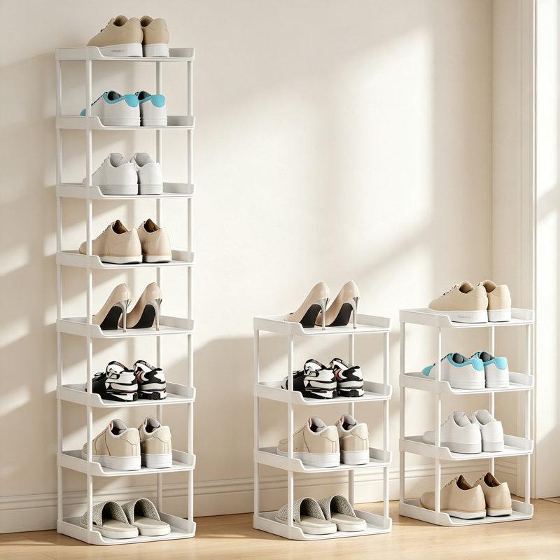 8 Pair Shoe Rack, White
