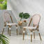 Chaise bistro d'extérieur en ratine et aluminium, ensemble de 2, rouge et blanc rouillé