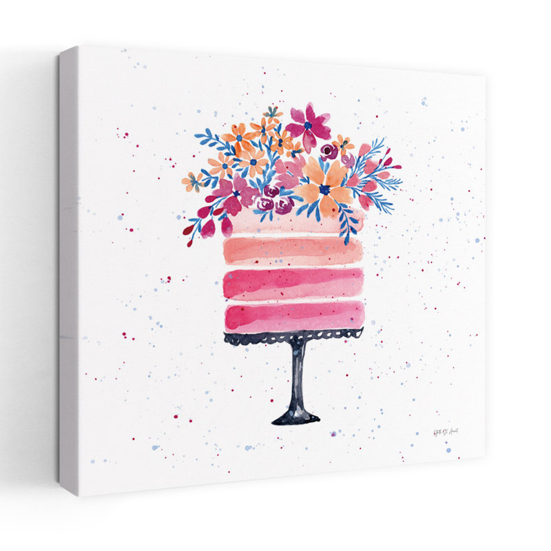 Art coloré contemporain avec gâteau coloré, H 48 po x l 48 po