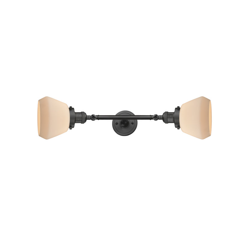 Éclairage pour meuble-lavabo 2 lumières rétro Lasseter, DEL, Bronze huilé, Transparent