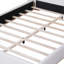 Très grande base de lit avec tête de lit tapissier à oreilles Boucle, base en bois, blanc