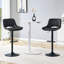 Ensemble de 2 tabourets de bar réglables Modern Modern, matériau en polyuréthane noir, avec repose-pieds, peut supporter jusqu'à 250 lb, convient aux bars à la maison et aux îlots de cuisine.-1339297315