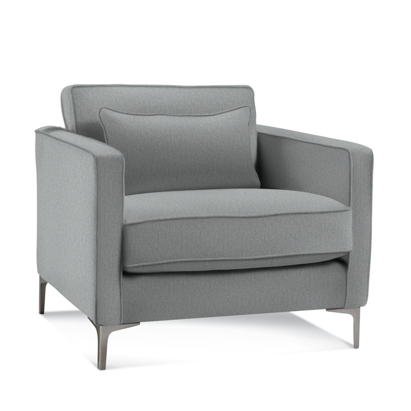 Boucle Cotton Chair, Light Blue Performance Fabric Polypropylene/Olefin