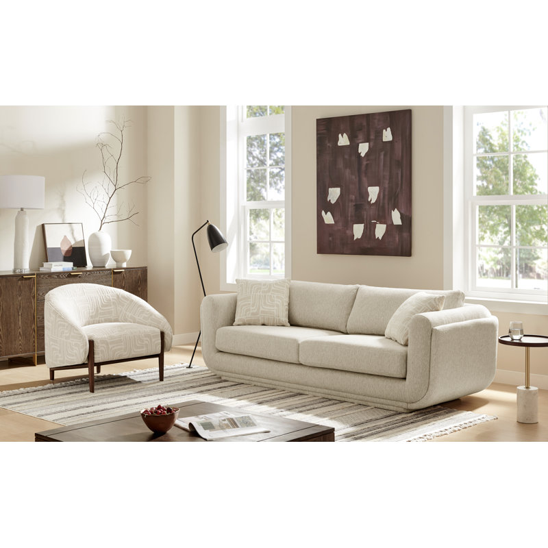 Hugh, Cream Abstract Polyester Blend