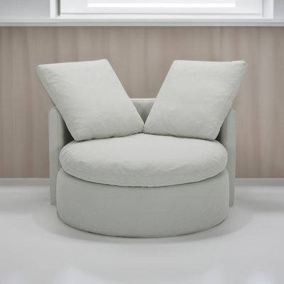 Chylynn Upholstered Swivel Barrel Chair