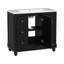 Meuble-lavabo contemporain noir - 36 po x 18 po x 34 po, 4 tiroirs et 1 porte d'armoire, rangement polyvalent, lavabo intégré en résine, tablettes réglables, cadre en bois massif avec panneau de fibres à densité moyenne