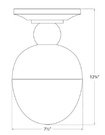Thomas O'Brien Clark Flush Mount, Polished Nickel