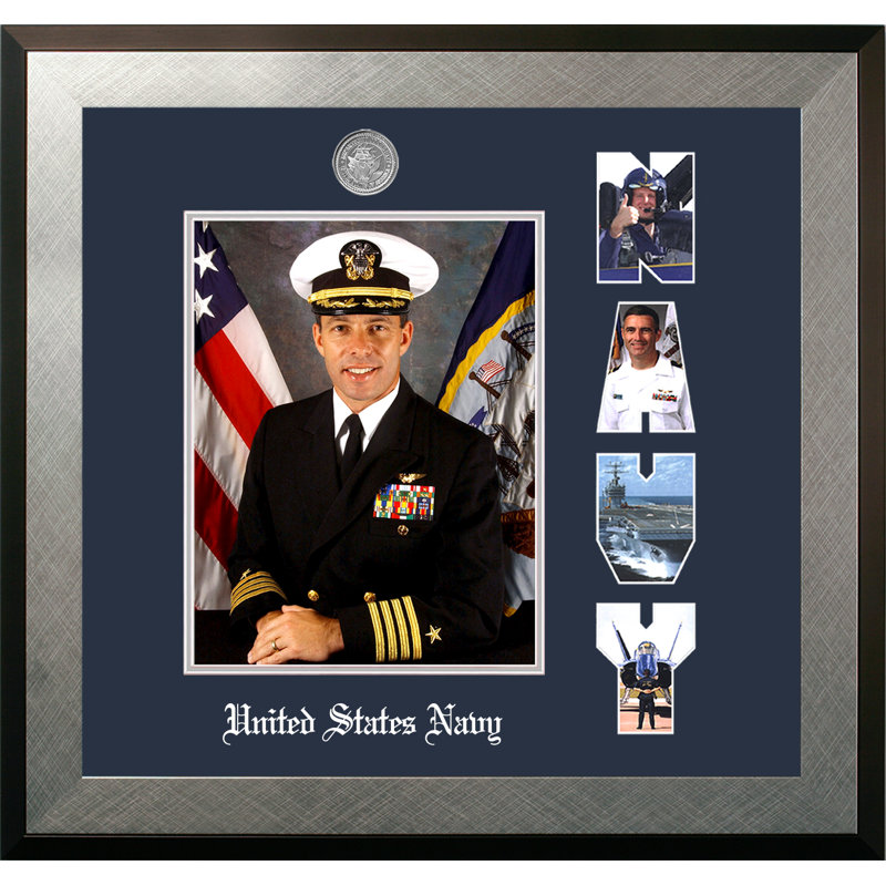 Navy Portrait Honors Picture Frame