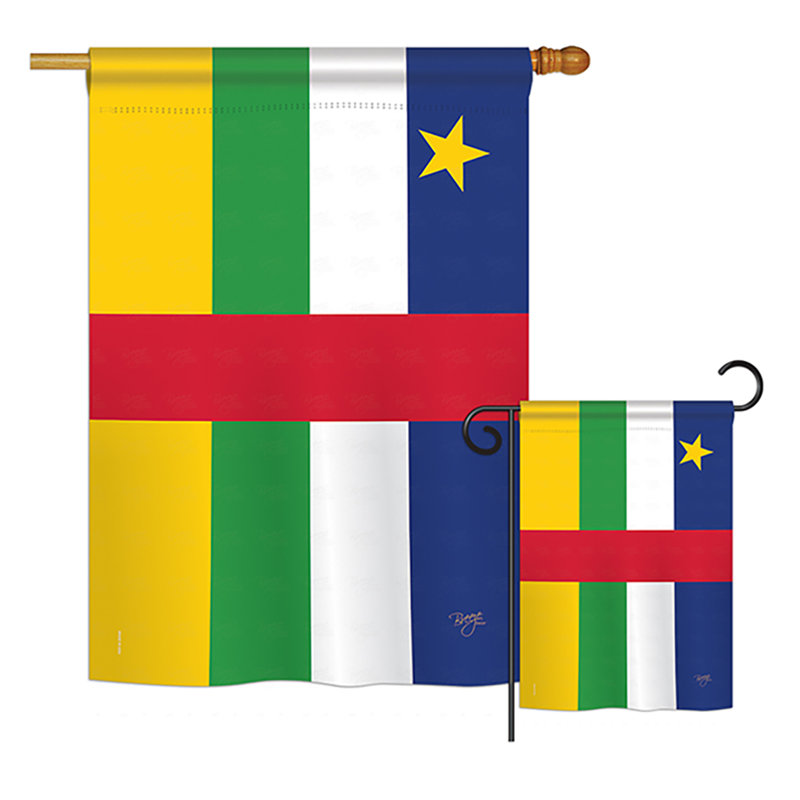 Drapeau central en polyester à 2 côtés, république centrafricaine of the world