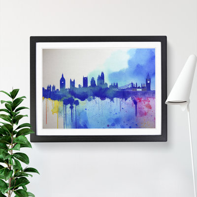 Bold London Skyline Watercolour Vol.4 Abstract - Single Picture Frame Painting